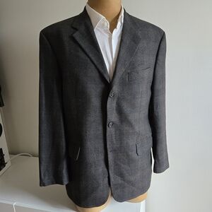 BAUMLER Lambswool Windowpane Grey Blazer